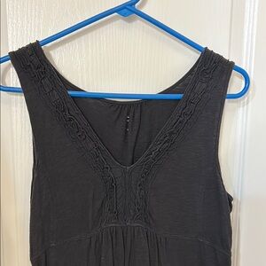 Eddie Bauer Black Ruched Sleeveless Tank Top